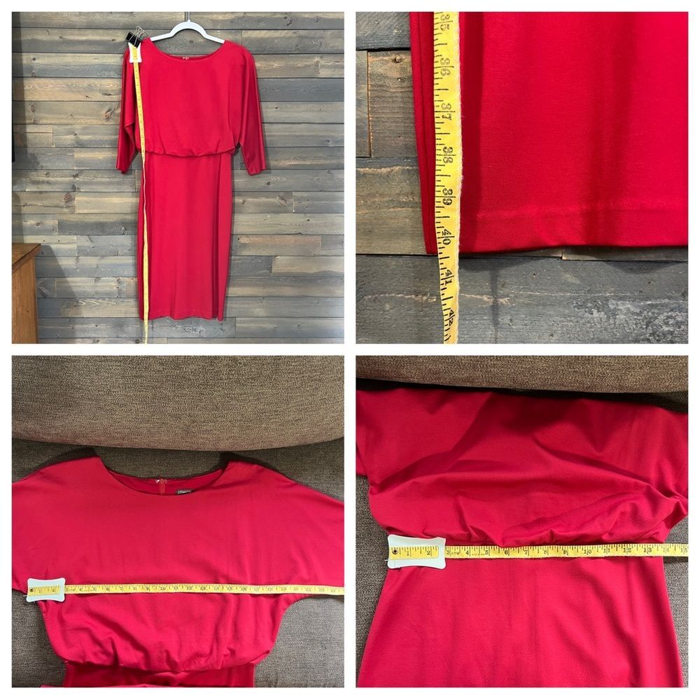New J.MCLAUGHLIN Tinley 3/4 Sleeve Sheath Dress Size XS in Red - Picture 11 of 14